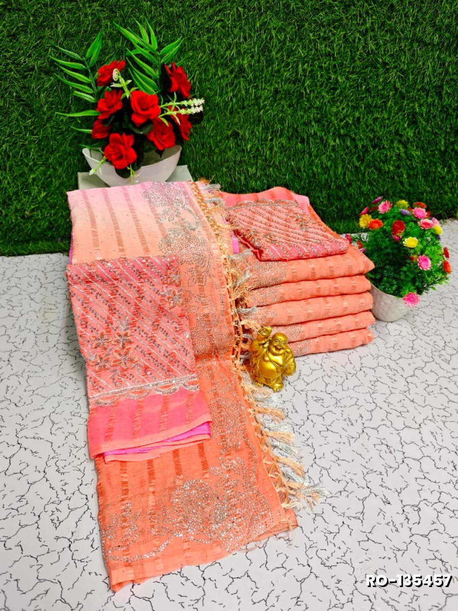 Silver Copper Mirror Weave Designer Saree